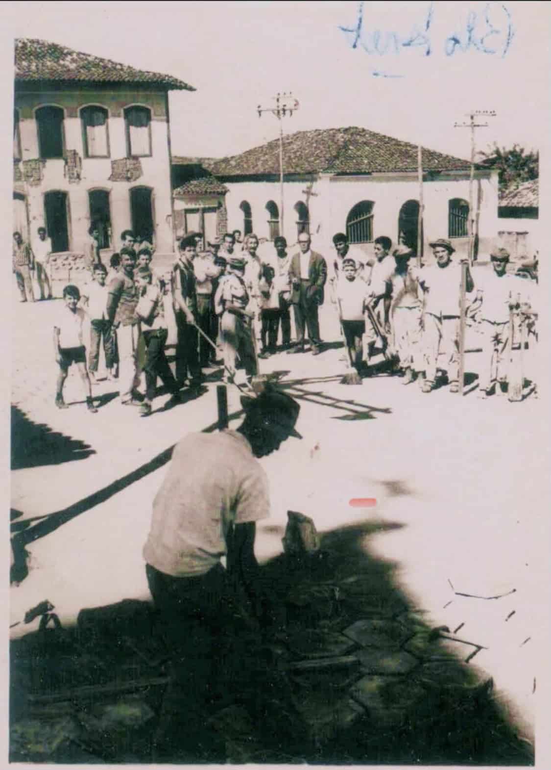 Image of Co-founder of Home Service Specialists' Raphael's grandfather, Pedro Moreira (RIP), laying the first paver road in his town in Brazil | Outdoor living contractor in Bellevue